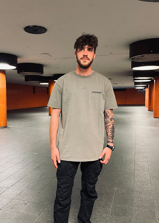 PAPAGE - ACID BASIC Oversized T-Shirt asphalt