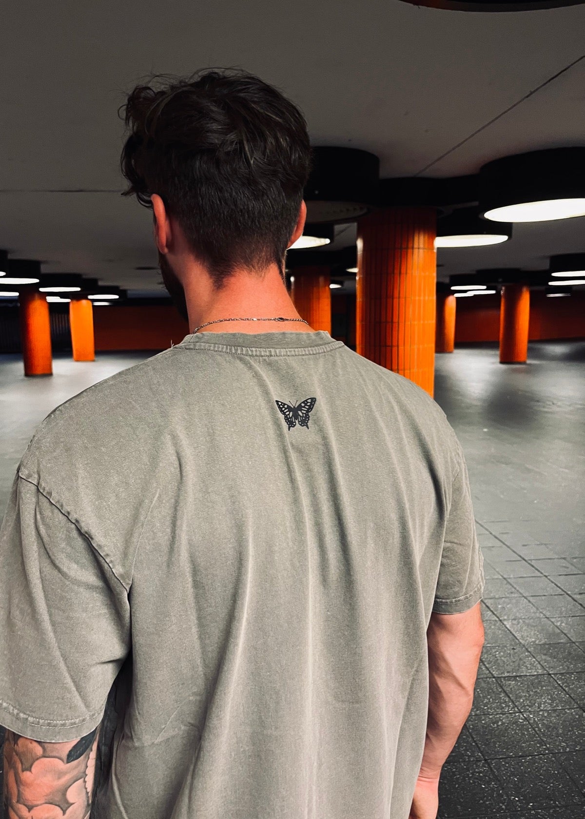 PAPAGE - ACID BASIC Oversized T-Shirt asphalt