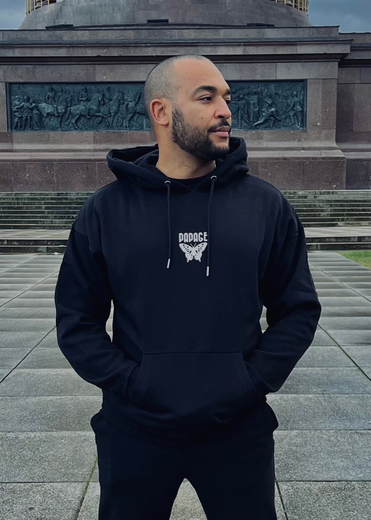 PAPAGE - 030 B'FLY BASIC Oversized Hoody black