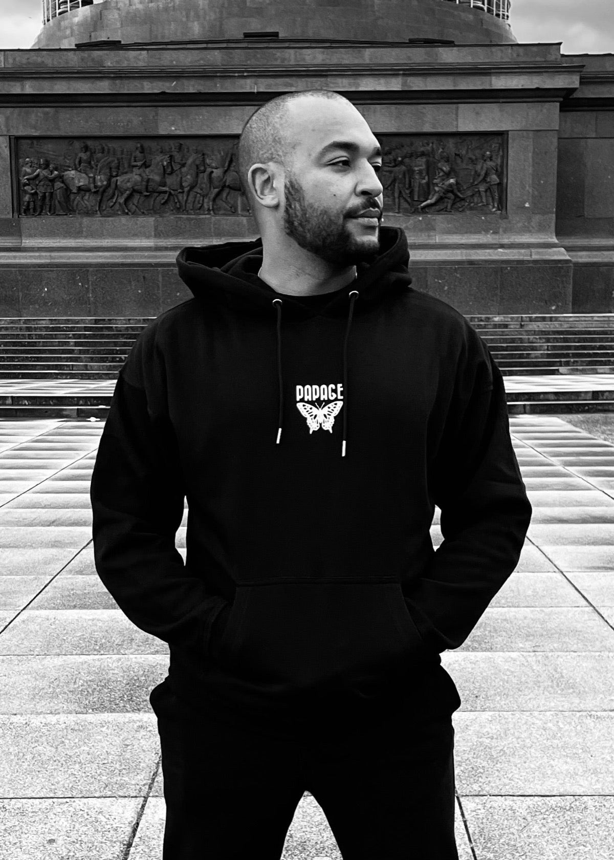 PAPAGE - 030 B'FLY BASIC Oversized Hoody black