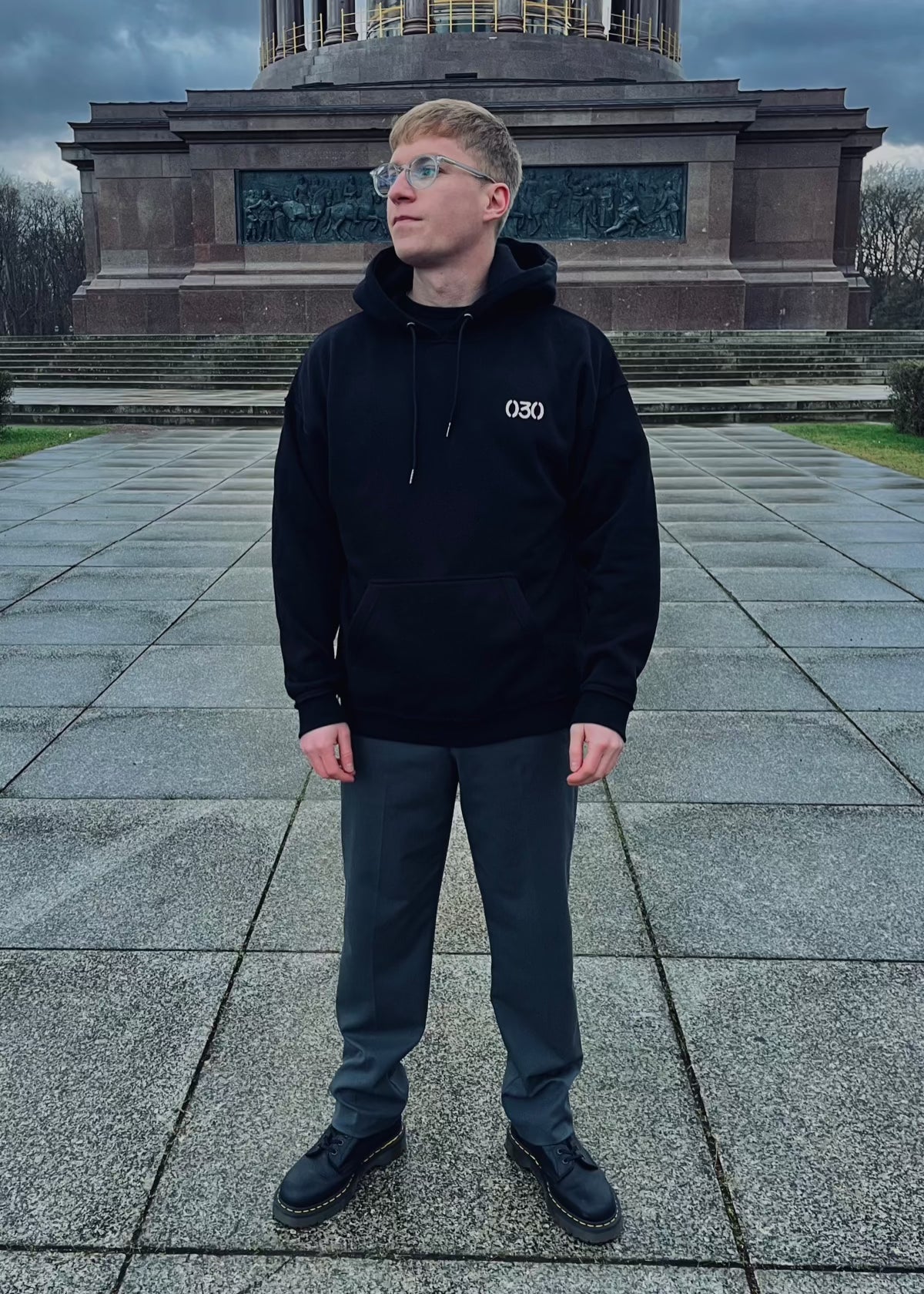 PAPAGE - 030 PEACE Oversized Hoody black