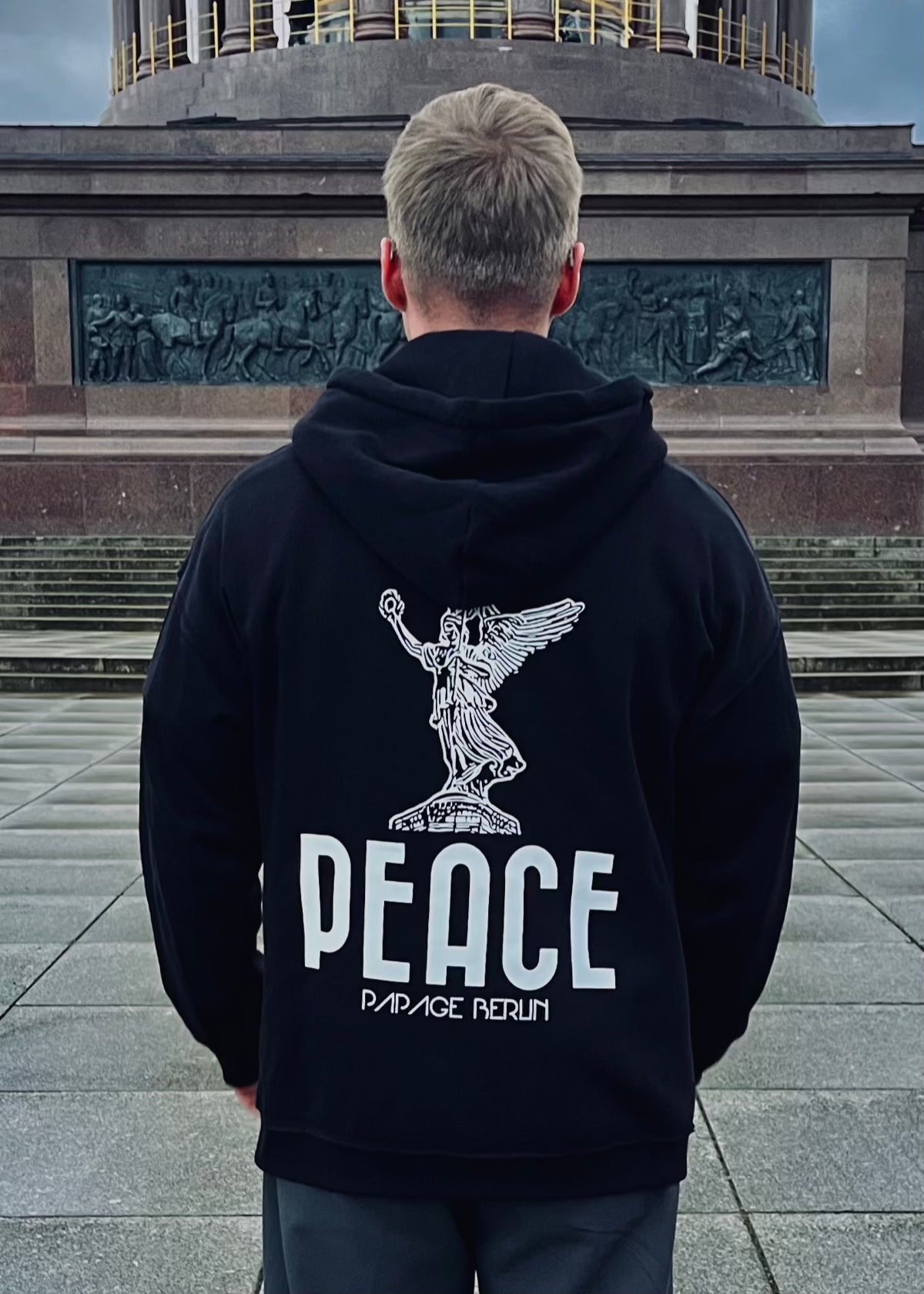 PAPAGE - 030 PEACE Oversized Hoody black