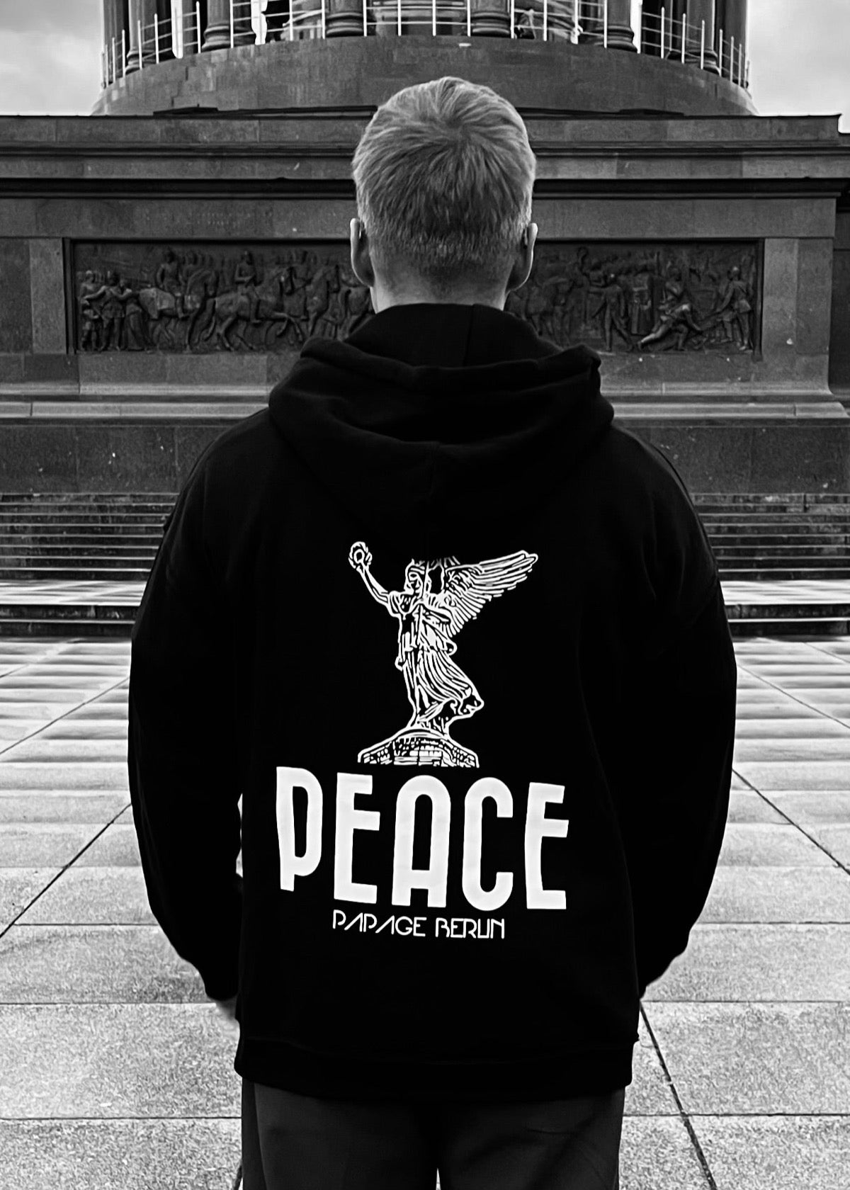 PAPAGE - 030 PEACE Oversized Hoody black