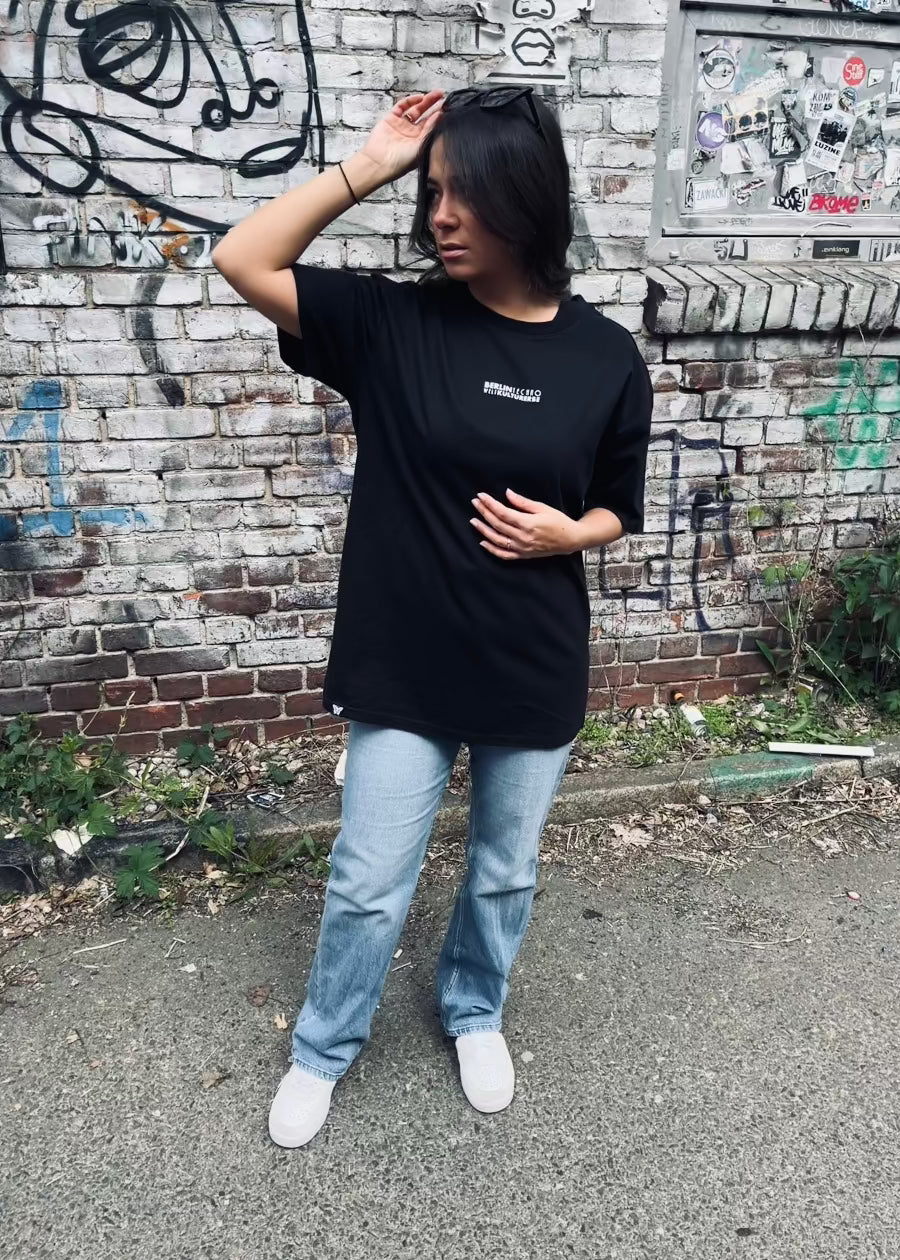 PAPAGE - TECHNO KULTURERBE Heavy Oversized T-Shirt black