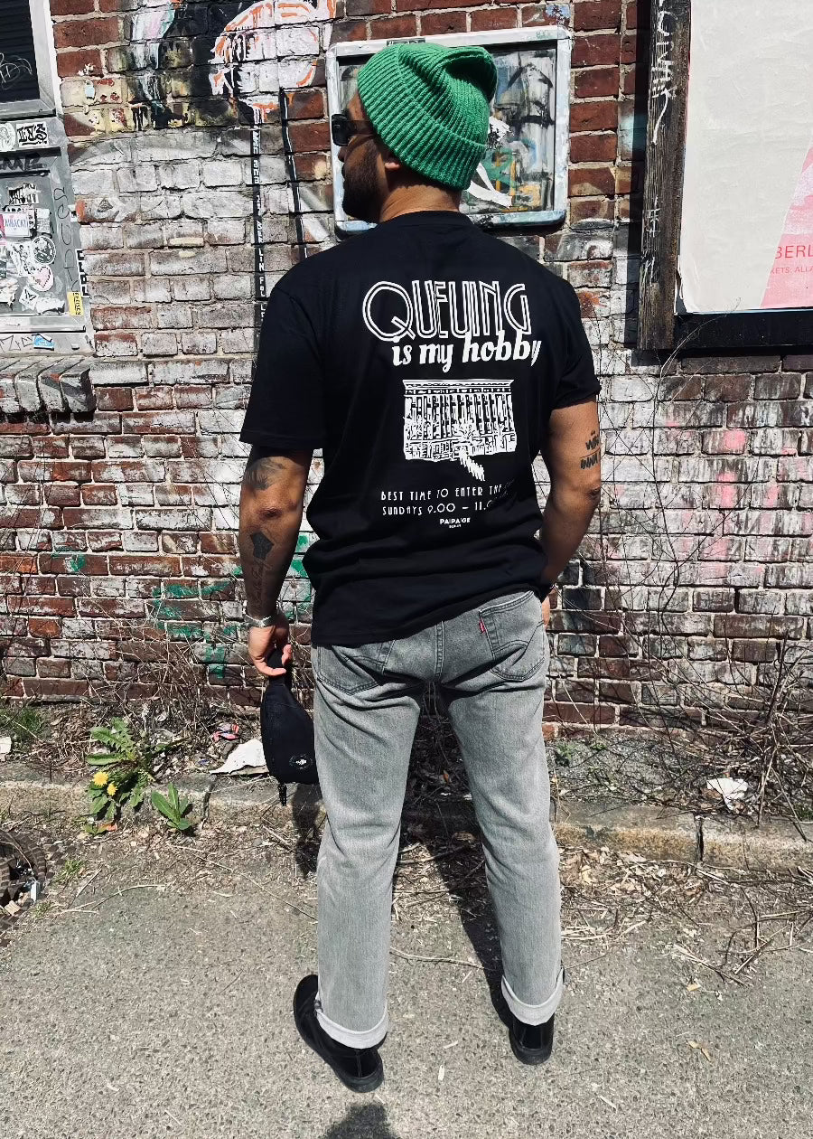 PAPAGE - QUEUING Heavy Oversized T-Shirt black