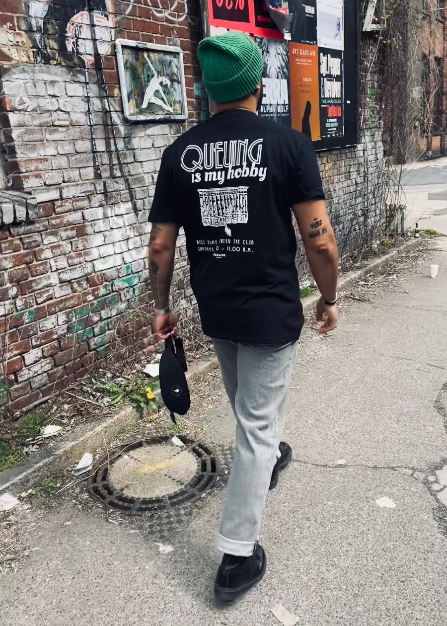 PAPAGE - QUEUING Heavy Oversized T-Shirt black