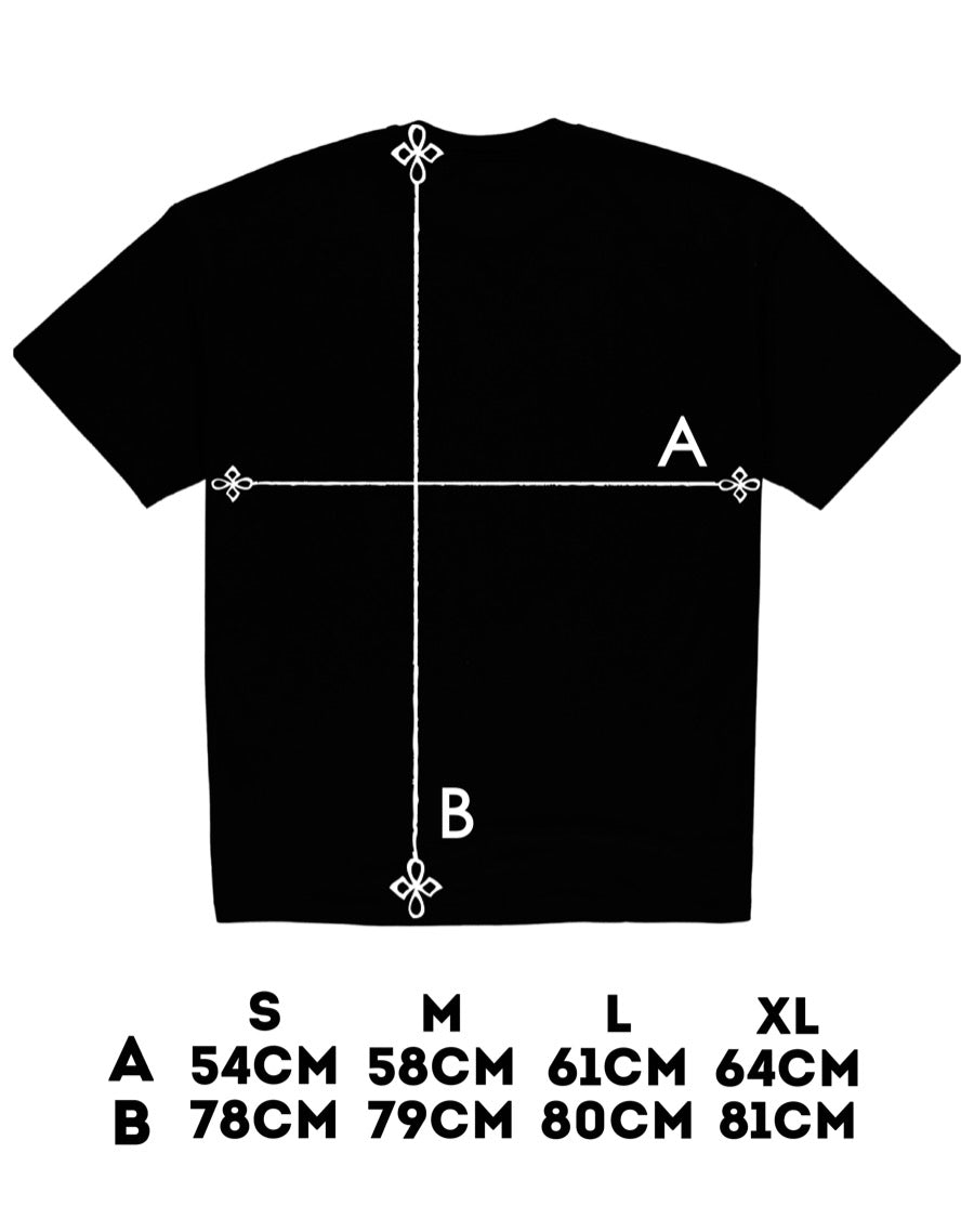 PAPAGE - QUEUING Heavy Oversized T-Shirt black