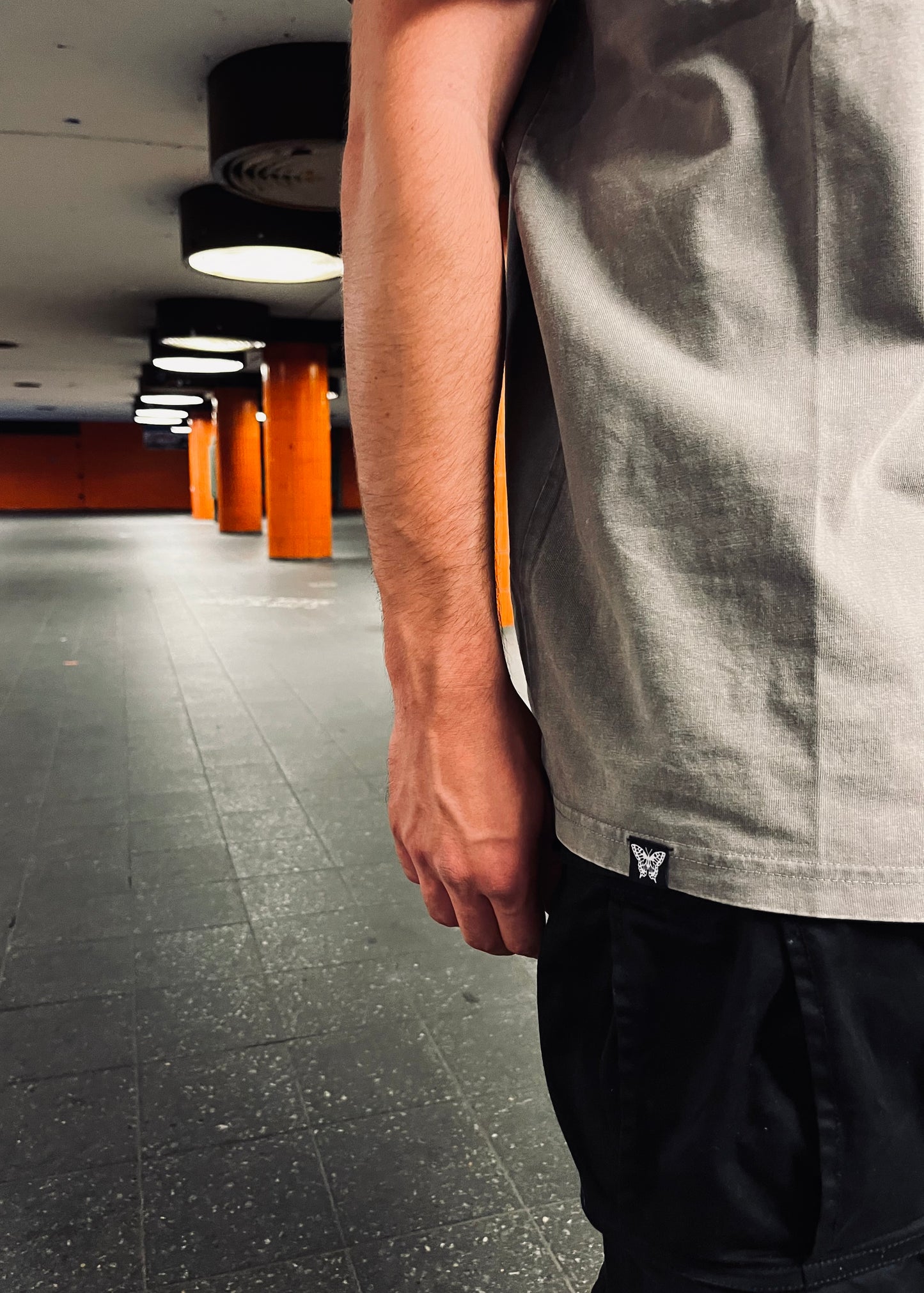 PAPAGE - ACID BASIC Oversized T-Shirt asphalt